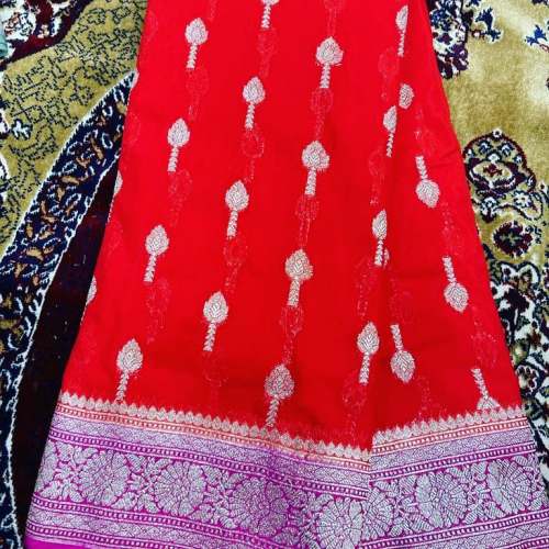 Designer Butta work Katan Silk Saree by raihana sarees