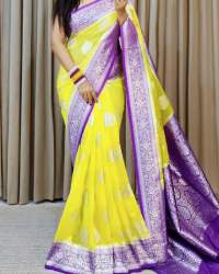 Fancy Semi georgette Silk Saree For Women