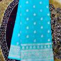 SIlver Zari Jacquard Design Katan Silk Saree thumb 2