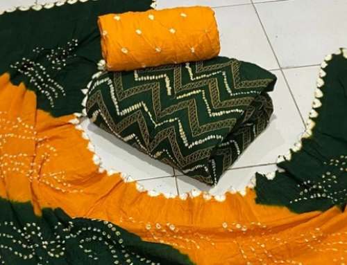 Party wear Traditional Bandhej Dress Material from price Collection