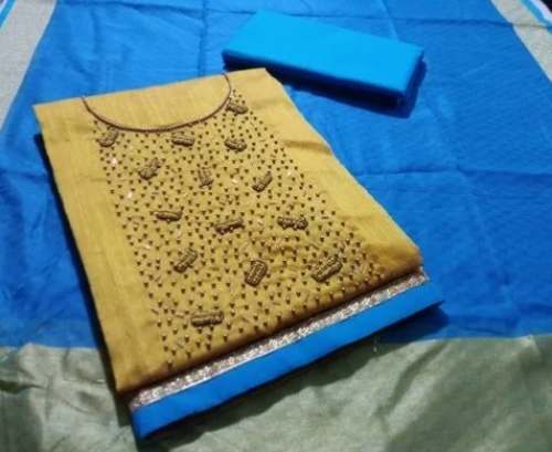 Prince Collection present Chanderi Hand Work Dress Material 