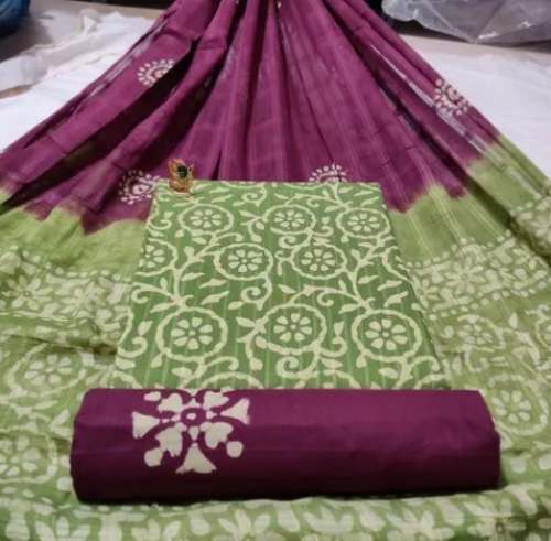 Regular Wear Cotton Batik Dress Material 