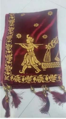 Velvet Sherwani Dupatta by Sachchiyay Mata Fabrics