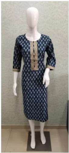 Ladies Chanderi Straight Kurti by Veeha Creation