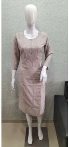 Ladies Muslin Hand Work Kurti by Veeha Creation