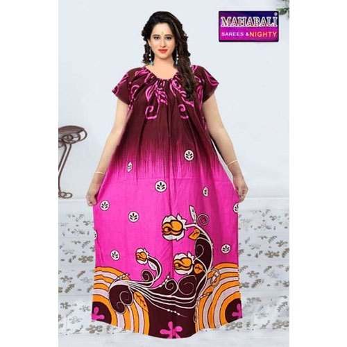 Flowery Printed Cotton Nighty  by Arihant Textile