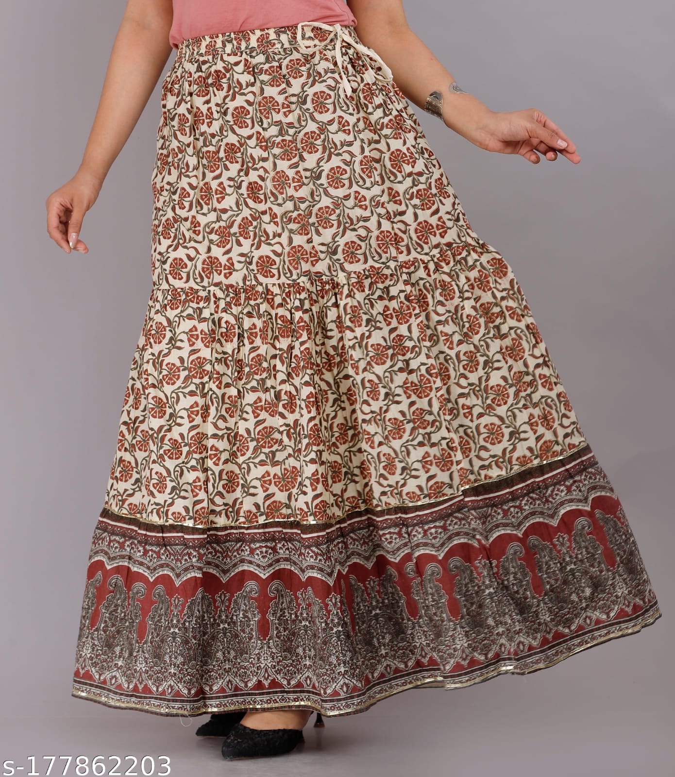 cotton tier skirt  by Nihal fabrics