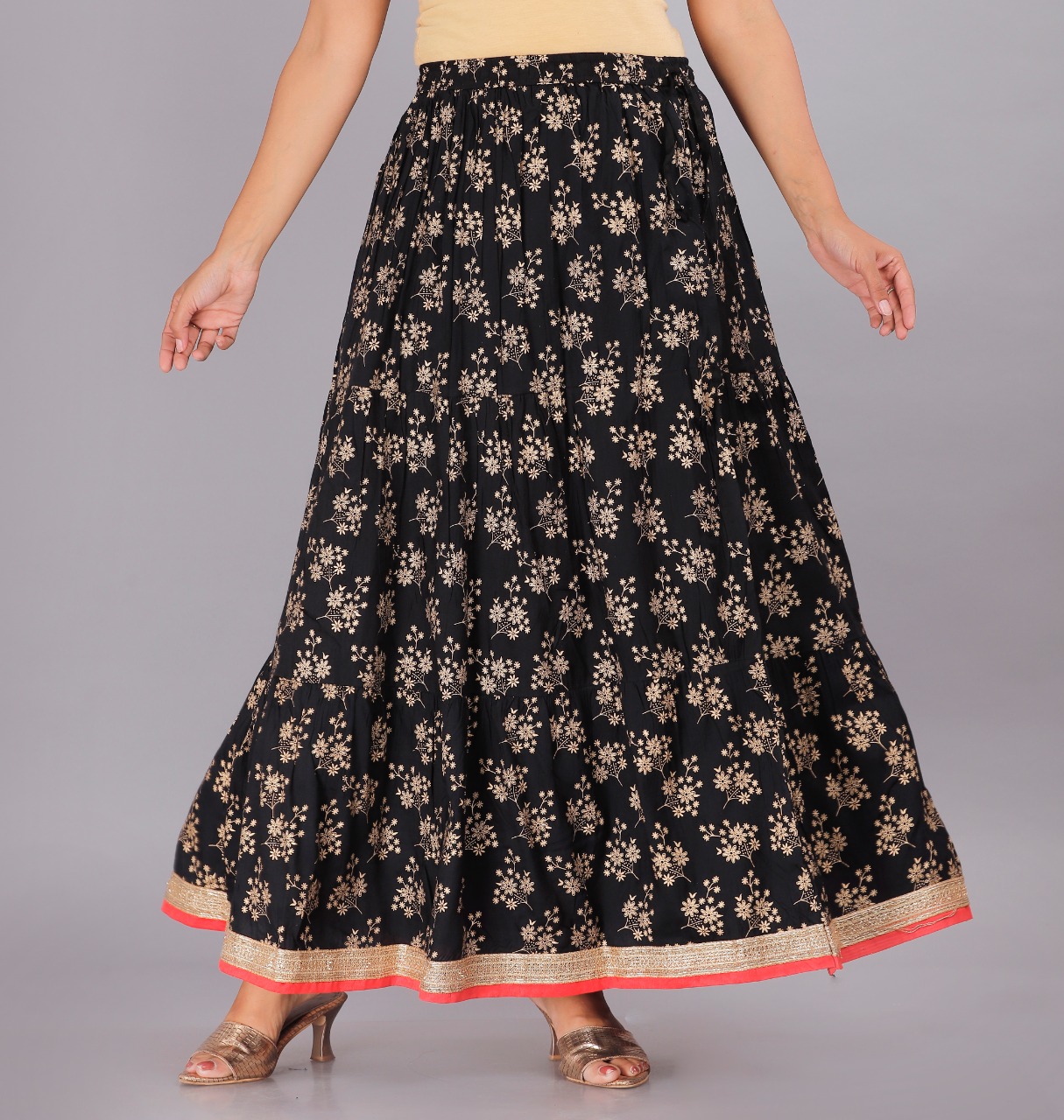 rayon gold skirt  by Nihal fabrics