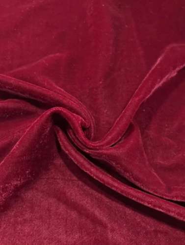 44 Inch Plain Maroon Velvet 9000 Fabrics  by VISHAT VELVET