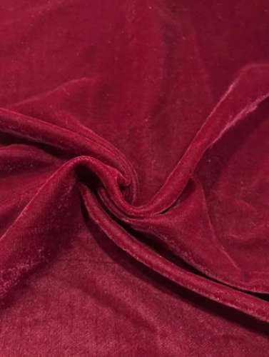 44 Inch Plain Maroon Velvet 9000 Fabrics  by VISHAT VELVET