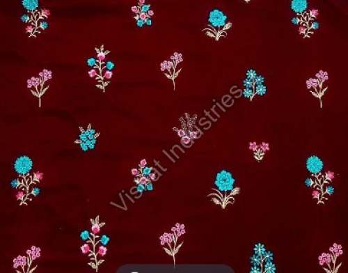Buy Embroidered Micro Velvet Fabric 