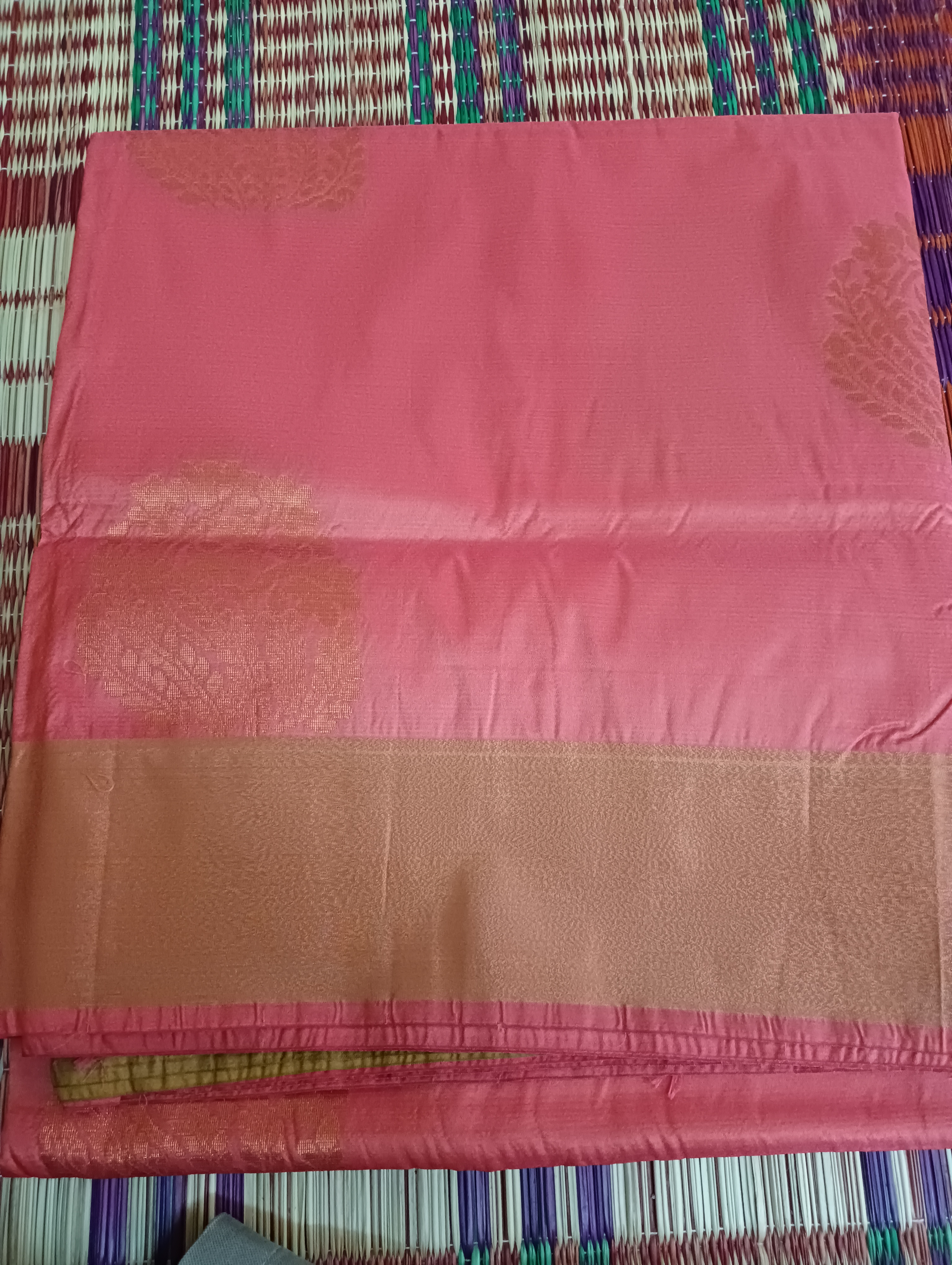 Borderless Copper Saree by Sachin Textiles