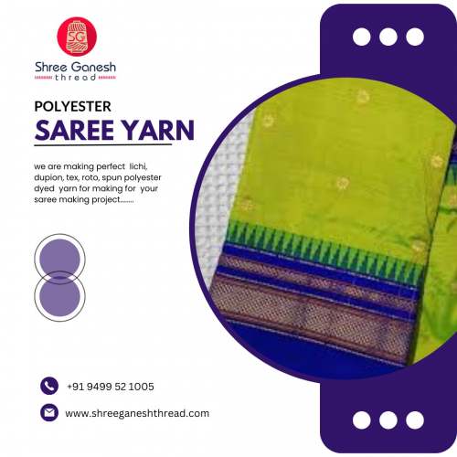 polyester dyed   (saree) yarn 