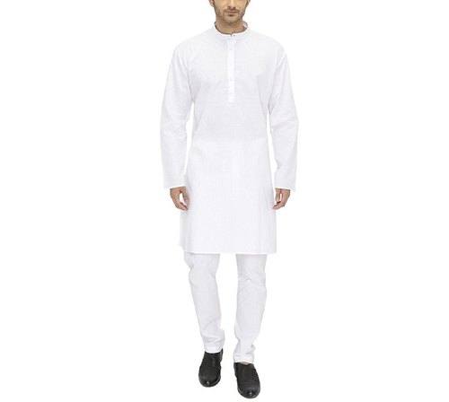 Mens White Cotton Kurta Pajama  by IYB Enterprises
