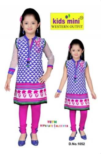 Kids Blue Kurti Leggings Set  by Kids Mini Clothing Co.