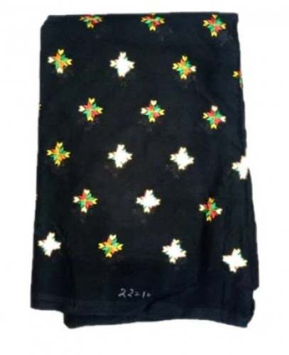 Embroidery Black Rayon Fabric by Shri Chanda Trading Co