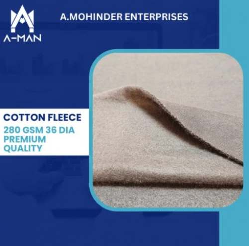 250-300 GSM Cotton Fleece Fabric by A Mohinder Enterprises