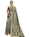 Desi Butik Designer Grey Silk Saree