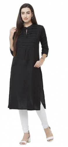 Fancy Designer Linen Black Desi Butik Kurti