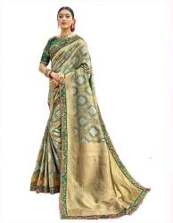 Fancy Multi Color Desi Butik Silk Saree
