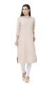 Light Pink Polyester Cotton Straight Brand Kurti