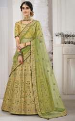 Yellow Semi Stitch Lehenga Choli