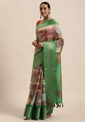Buy Triveni Brand Printed Silk Cotton Sari