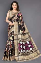 Buy Printed Khadi Silk Saree Of Mirchi Fashion