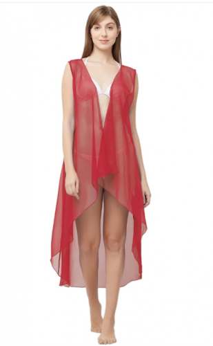 Fancy Mirchi Fashion Red Georgette Shrug