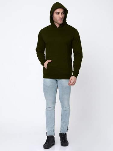 Behariji Enterprises Men Plain Hoodie