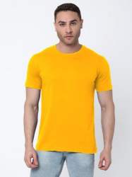 Yellow Round Neck T-Shirt by Behariji Enterprises