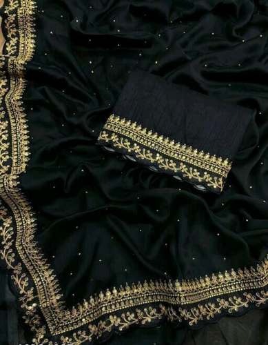 Embroidered Vichitra Silk saree by Shree Siddhivinayak Enterprise