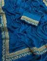 Embroidered Vichitra Silk saree thumb 1