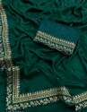 Embroidered Vichitra Silk saree thumb 2