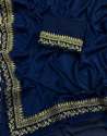 Embroidered Vichitra Silk saree thumb 3