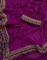 Embroidered Vichitra Silk saree thumb 5