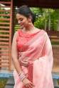 Exclusive Organza Plain saree With Lace Border thumb 3