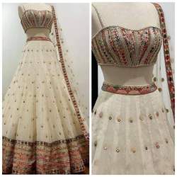 Party wear Taffeta Silk Embroidered Lehenga 
