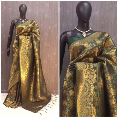 Pure Soft silk Two tone kanjivaram Saree by Shree Siddhivinayak Enterprise