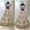 White Georgette Sequence work Lehenga  thumb 1