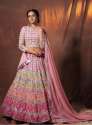 Buy Aynaa Brand Peach Color Lehenga At Wholesale