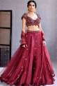 Buy Red Customized Lehenga By Aynaa Brand