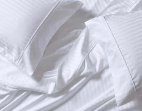 White Stiped Bed Sheet Fabric