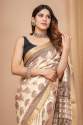 Ajark printed Maheshwari border silk saree thumb 2