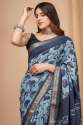Ajark printed Maheshwari border silk saree thumb 6