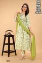 Alia cut Pure Cotton Embroidery Party Wear Kurti With Pent With Dupatta thumb 1