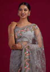 Beautiful soft Organza saree with beautiful sequence embroidery work
