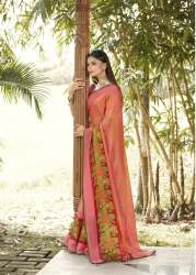 brasso floral print saree with border