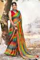 Brasso Lehriya Print Saree with Swarovski Work  thumb 3