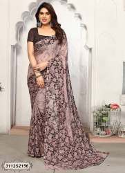 Casual Wear Poonam Georgette Saree with Blouse by Geet Gauri Fashion 